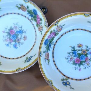 2 Vintage Floral Porcelain TRINKET HOLDERS Noritake Pair